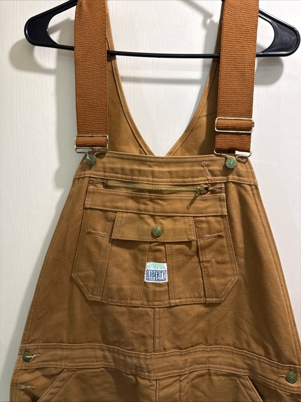 liberty Brown Workwear Bib Overalls with Front Patch Pocket quilted reinforced - Picture 2 of 14